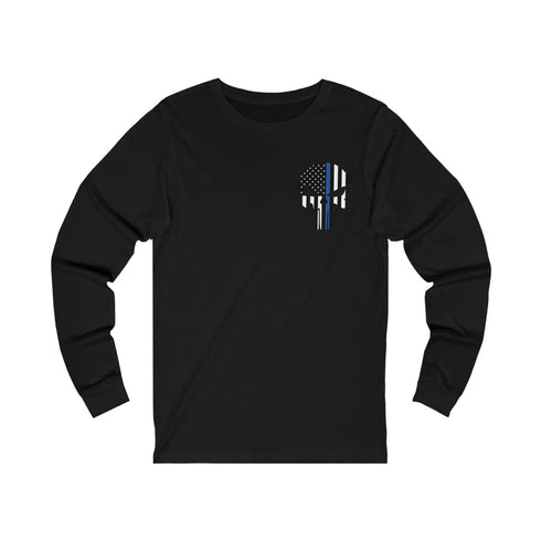 Police Skull Design Long Sleeve Tee